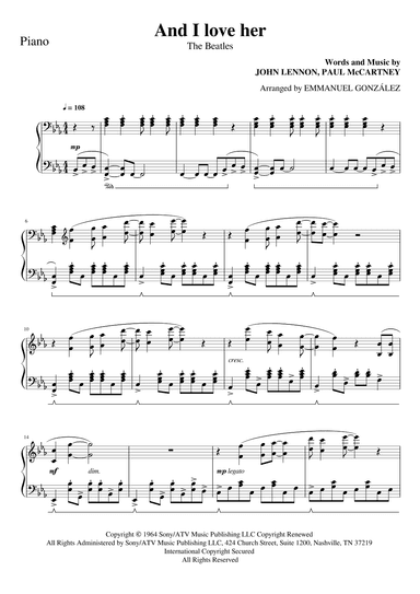 And I Love Her (arr. Emmanuel González)