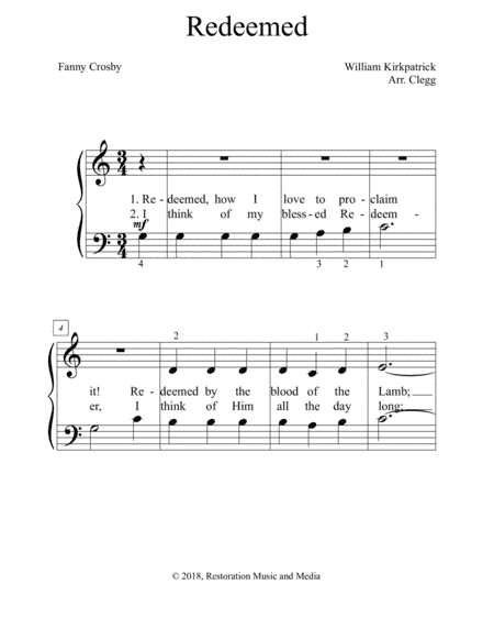 Redeemed (arr. Colleen D. Clegg)