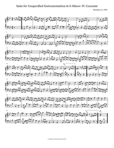 Suite for Unspecified Instrumentation in G Minor: IV. Courante