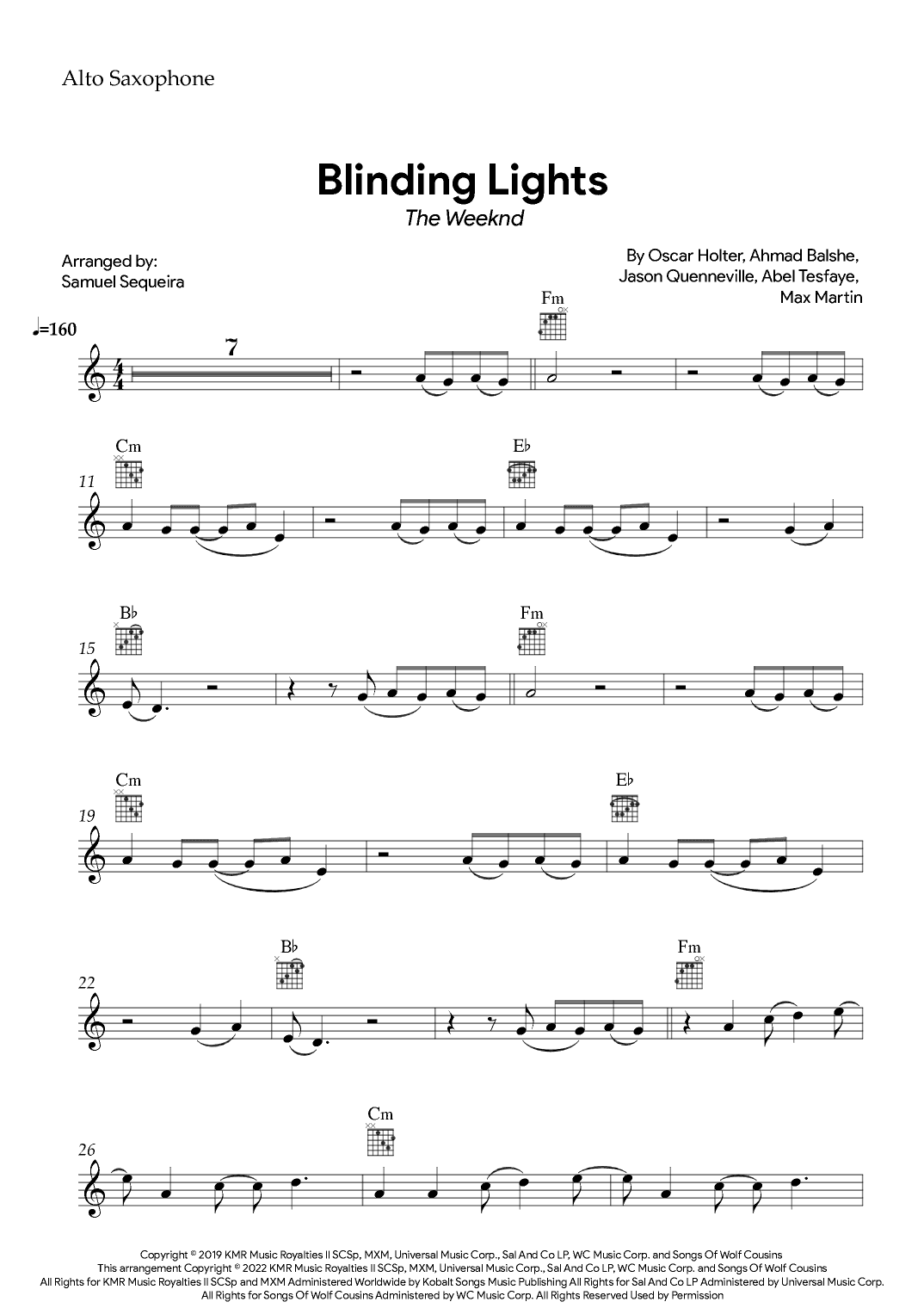 Blinding Lights (arr. Samuel Sequeira)