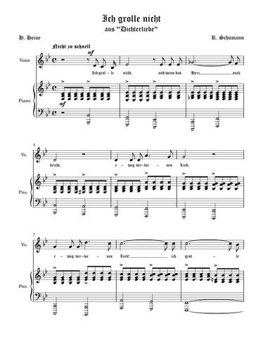 Ich grolle nicht B-flat major (B-dur) (arr. Vladyslav Panfilenko)