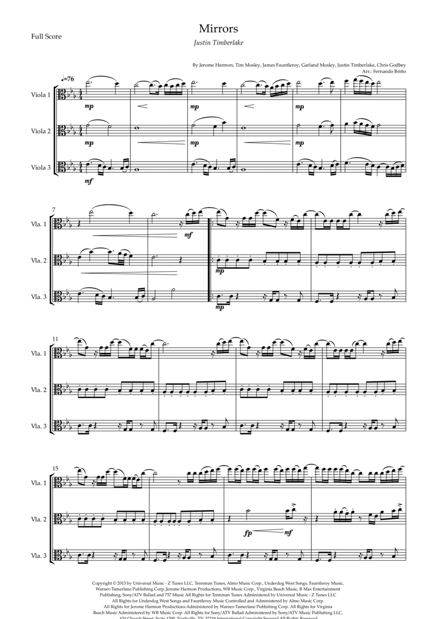 Mirrors (arr. Fernando Britto)
