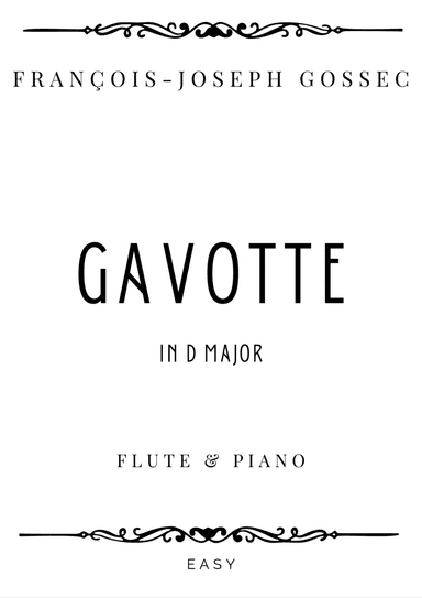 Gossec - Gavotte in D Major - Easy (arr. Piacere Music Sheets)