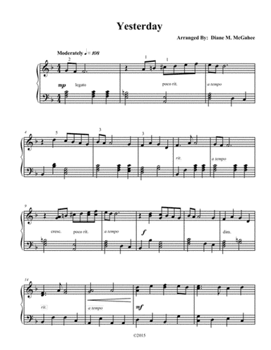 Yesterday (arr. Diane M. McGahee)