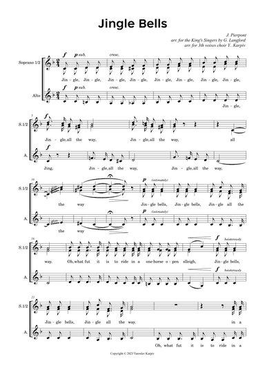 Jingle Bells (The King's Singers) (arr. Yaroslav Karpiv)
