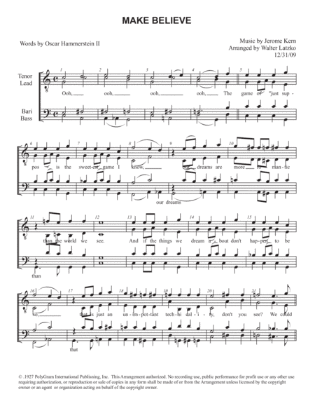 Make Believe (arr. Walter Latzko)