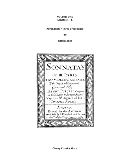 Sonatas 1-6 for Three Trombones Volume 1 (arr. Cherry Classics Music)