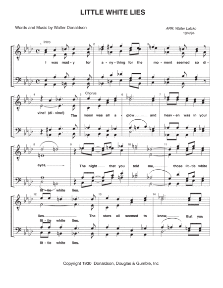 Little White Lies (arr. Walter Latzko)