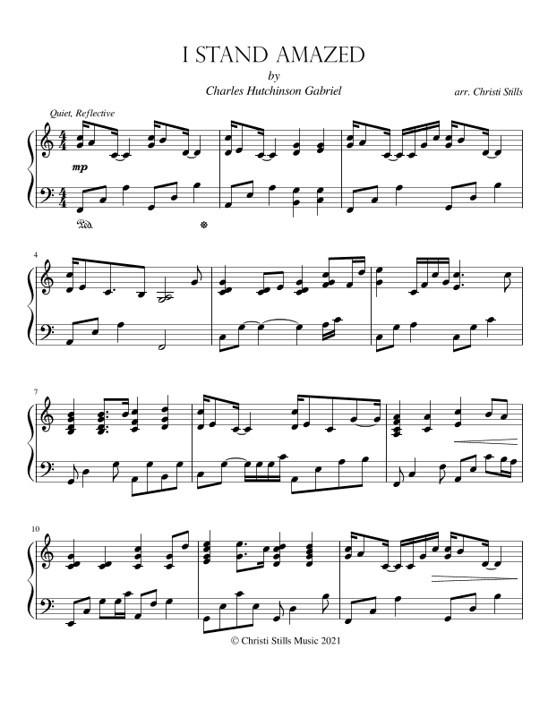 I Stand Amazed (Piano Solo) (arr. Christi Stills)