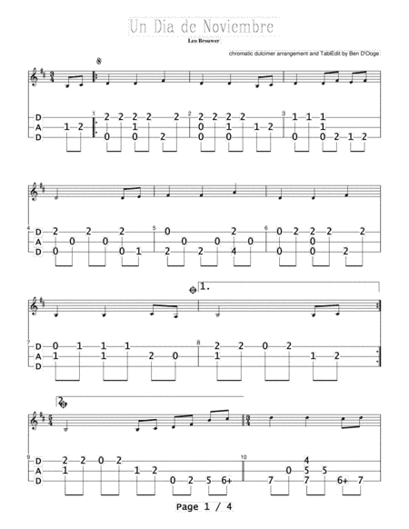 Un Dia De Noviembre (arr. Ben D'Ooge)