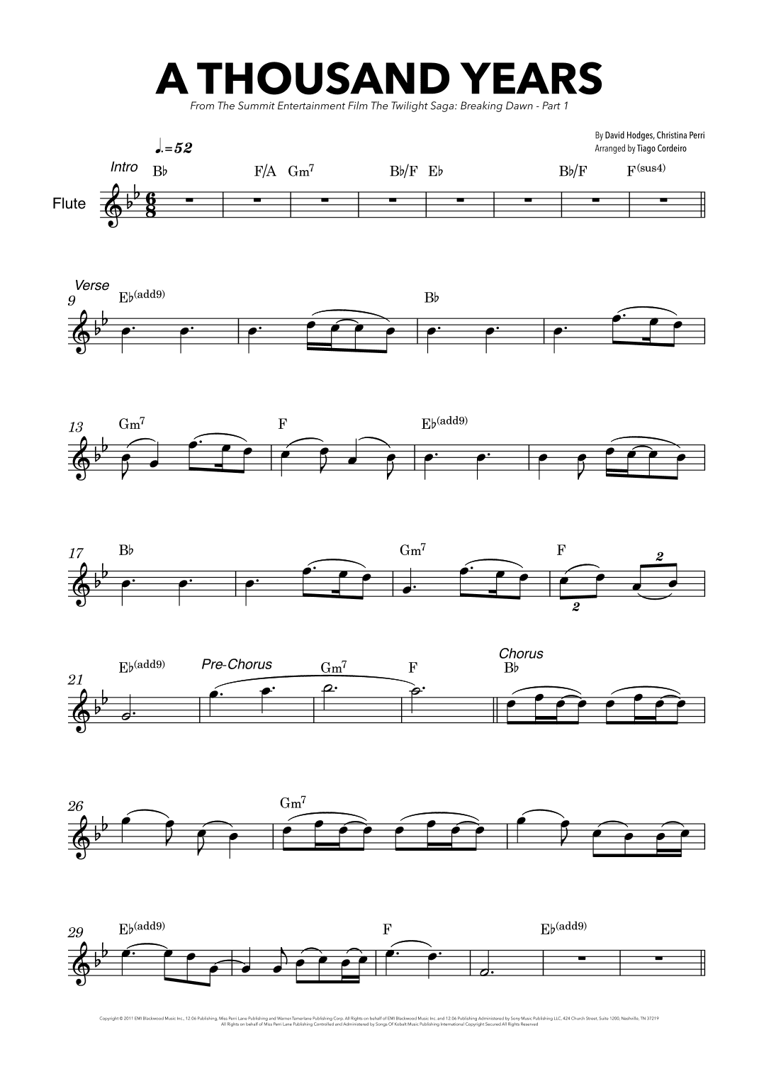 A Thousand Years (arr. Tiago Cordeiro)