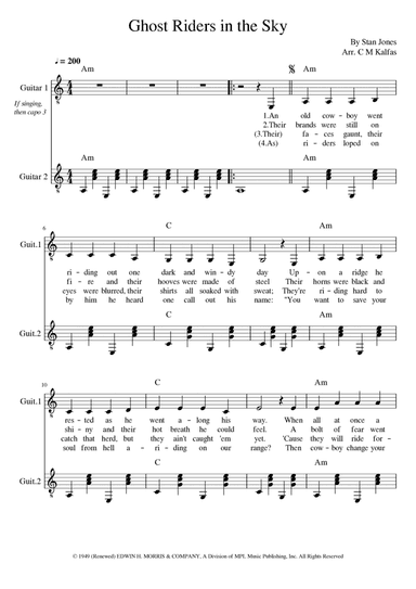 (ghost) Riders In The Sky (a Cowboy Legend) (arr. Christy Kalfas)