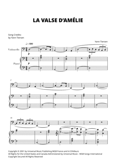 La Valse D'amelie (arr. Cadenza Editions)