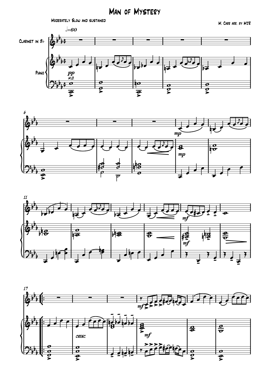 Man Of Mystery (arr. Michael James REGAN)