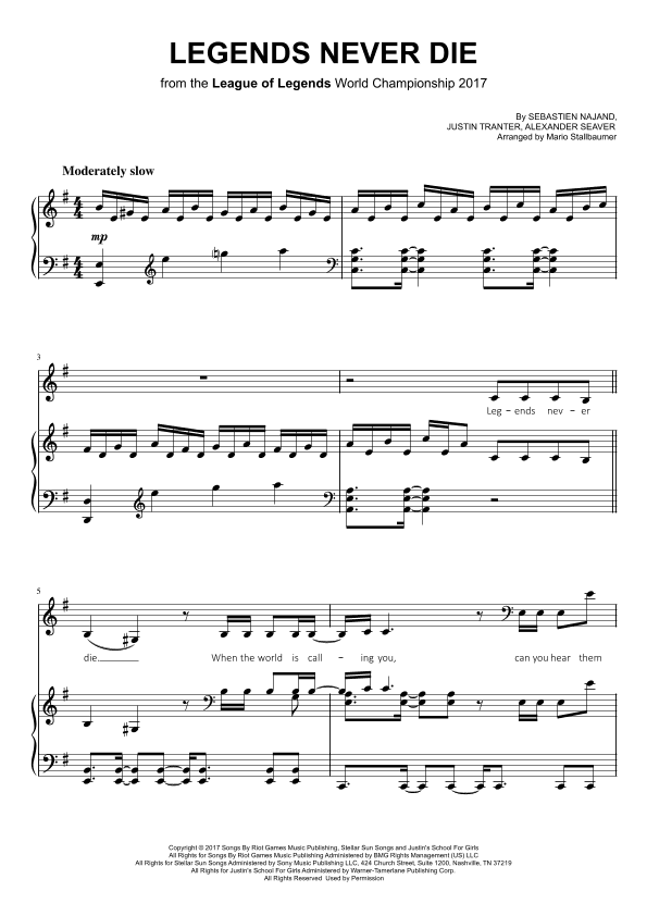 Legends Never Die (arr. Mario Stallbaumer)