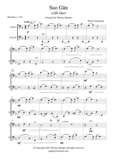 Suo Gân (arr. Thomas Quigley)