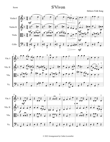 S'Vivon (arr. Cathie Lowmiller)