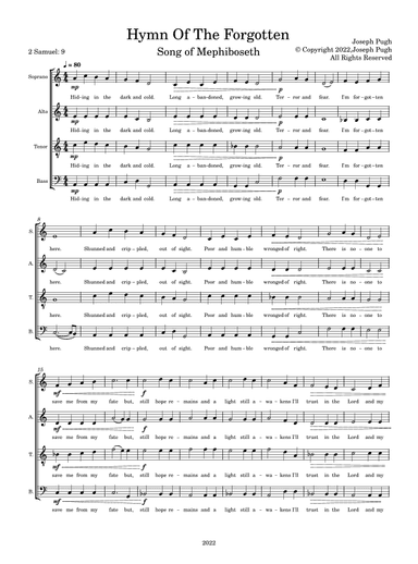 Hymn Of The Forgotten -Song Of Mephibosheth(SATB)