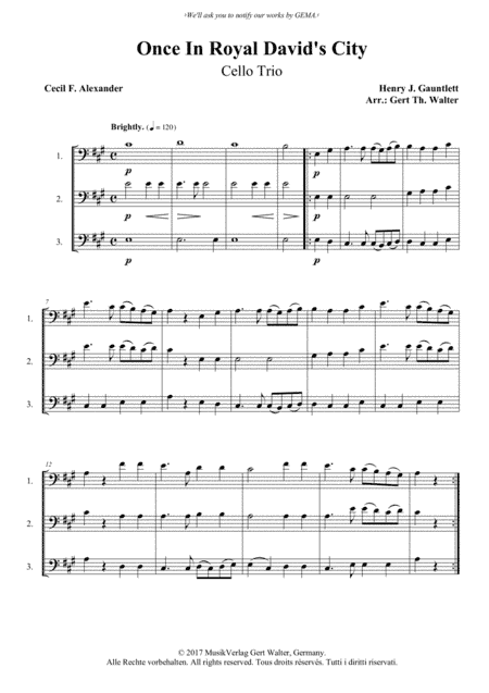 Once In Royal David's City (arr. Gert Th. Walter)