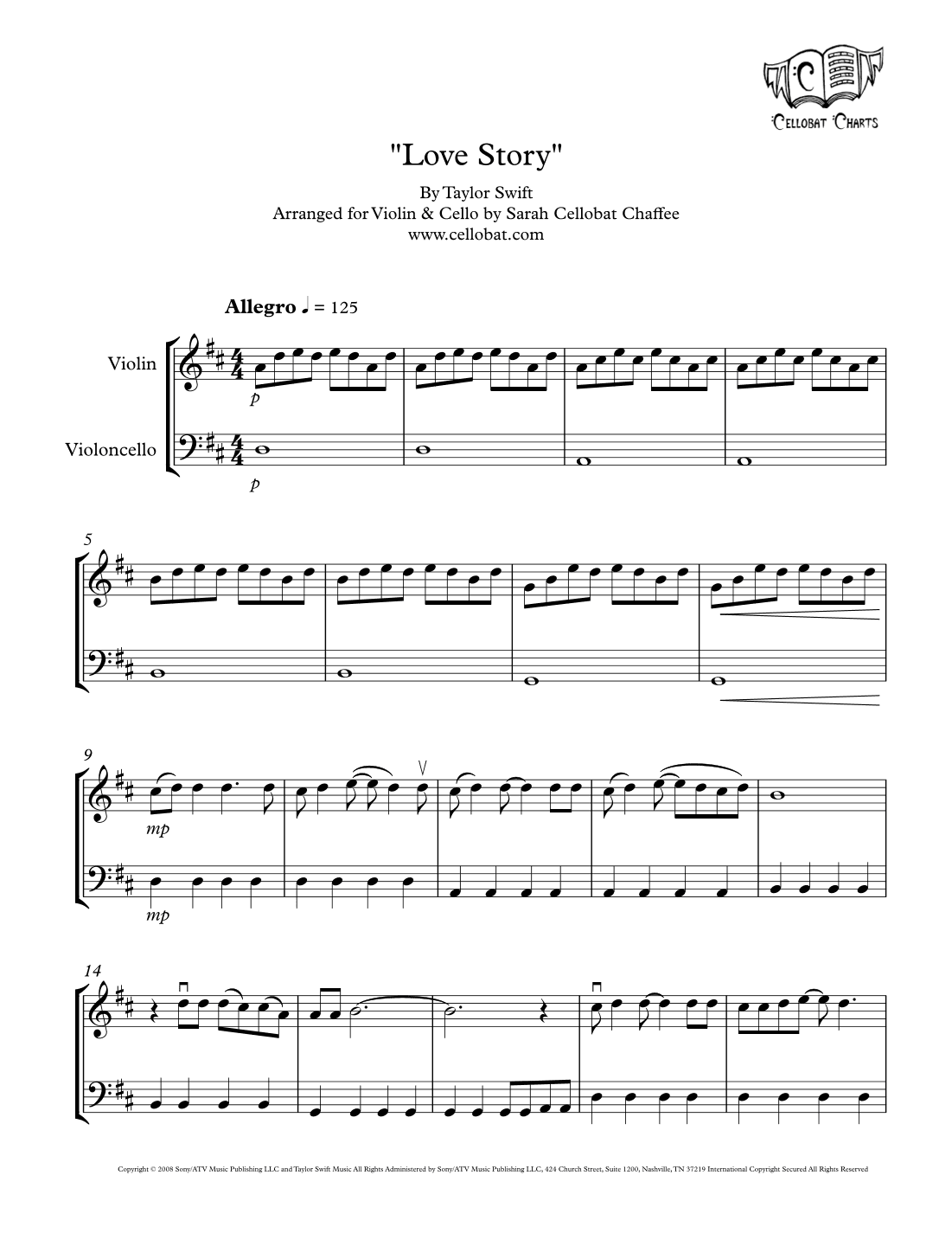 Love Story (arr. Sarah Cellobat Chaffee)