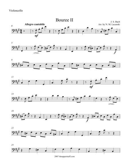 Bouree II (arr. Nick Lacanski)