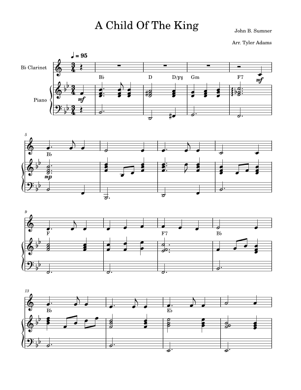 A Child Of The King (arr. Tyler Adams)