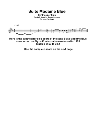 Suite Madame Blue (arr. Voys)