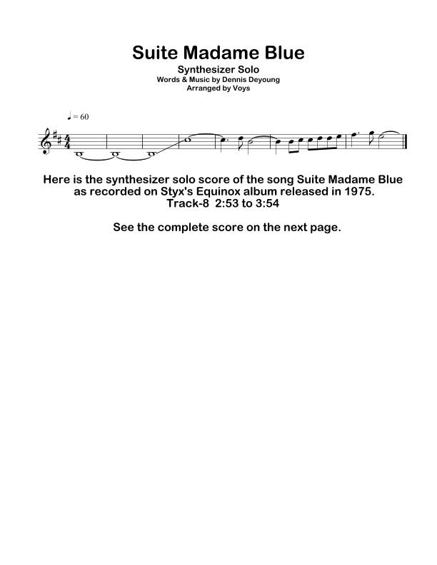 Suite Madame Blue (arr. Voys)