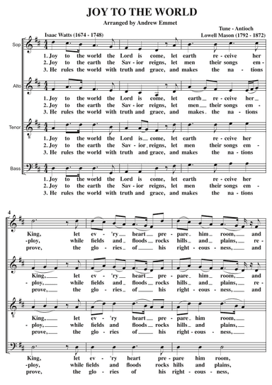 Joy To The World A Cappella SATB (arr. Andrew Emmet)