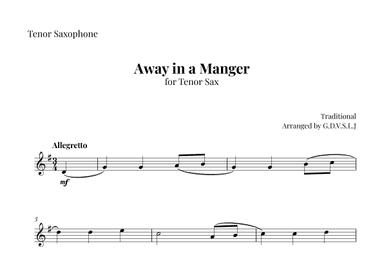 Away in a Manger (arr. G.D.V.S.L.J)