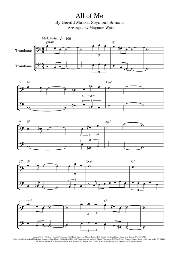 All Of Me (arr. Magnum Watts)