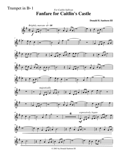 Fanfare for Caitlin's Castle--Trumpet in Bb #1