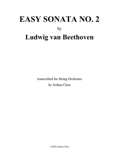 Easy Sonata, Op. 49, No. 2 (arr. Joshua Choe)