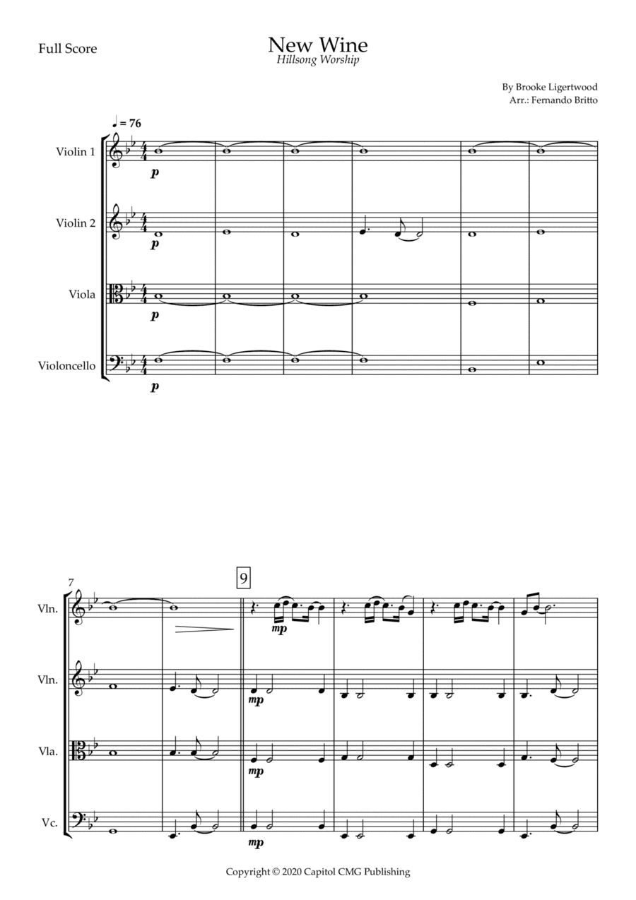 New Wine (arr. Fernando Britto)