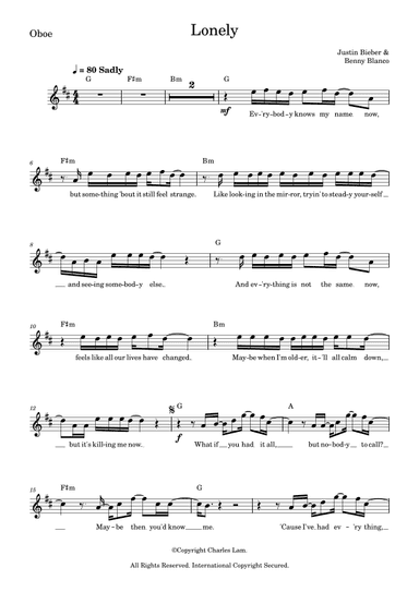 Lonely (arr. Charles Lam)