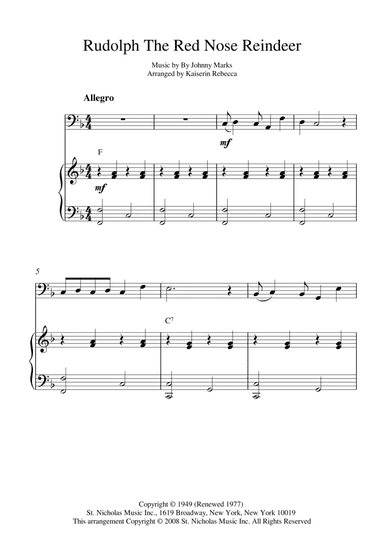 Rudolph The Red-nosed Reindeer (arr. Kaiserin Rebecca)