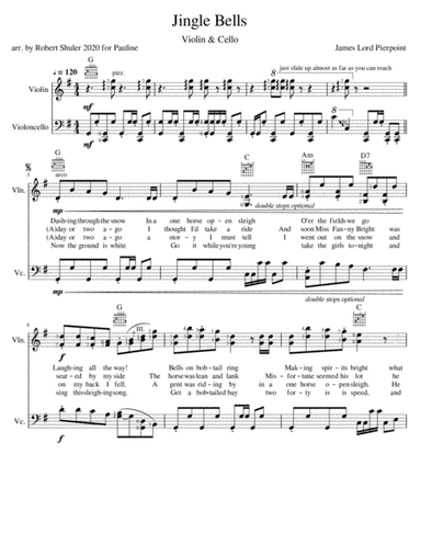 Jingle Bells for Violin & Cello with Horse Effects (arr. Robert Shuler)
