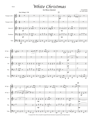 White Christmas (arr. Arr. Zack Smith)