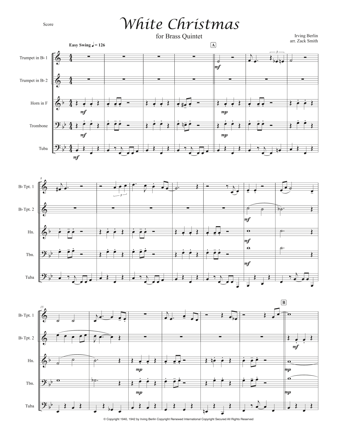 White Christmas (arr. Arr. Zack Smith)