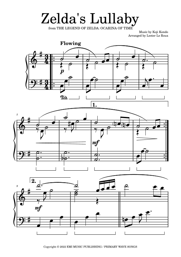 Zelda's Theme (arr. Lester Le Roux)