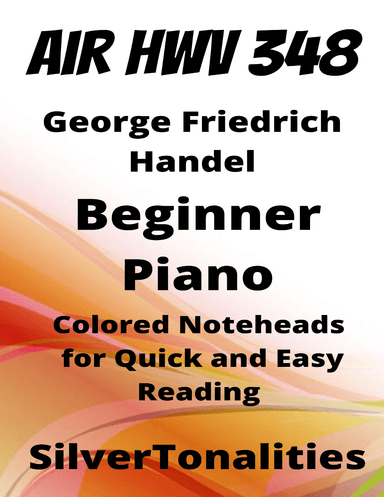 Air Number 2 Water Music HWV 348 Beginner Piano Sheet Music with Colored Notation (arr. SilverTonalities)