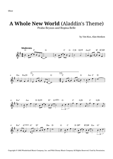 A Whole New World (aladdin's Theme) (arr. Langanho)
