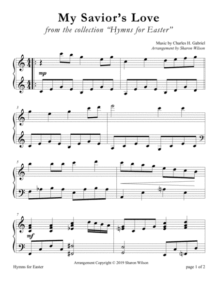 My Savior's Love (LARGE PRINT Piano Solo) (arr. Sharon Wilson)