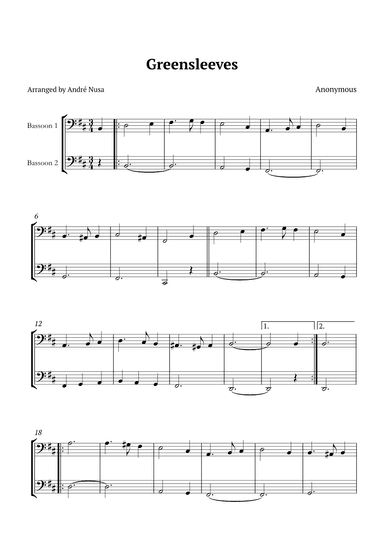 Greensleeves (arr. André Nusa)