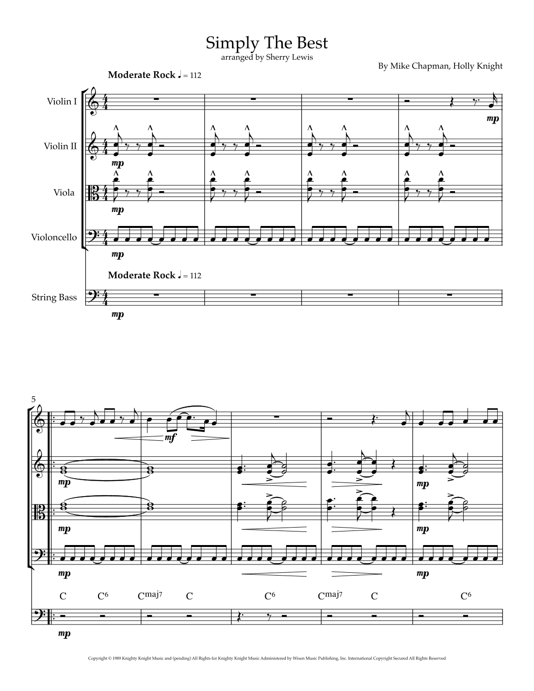 The Best (simply The Best) (arr. Sherry Lewis)