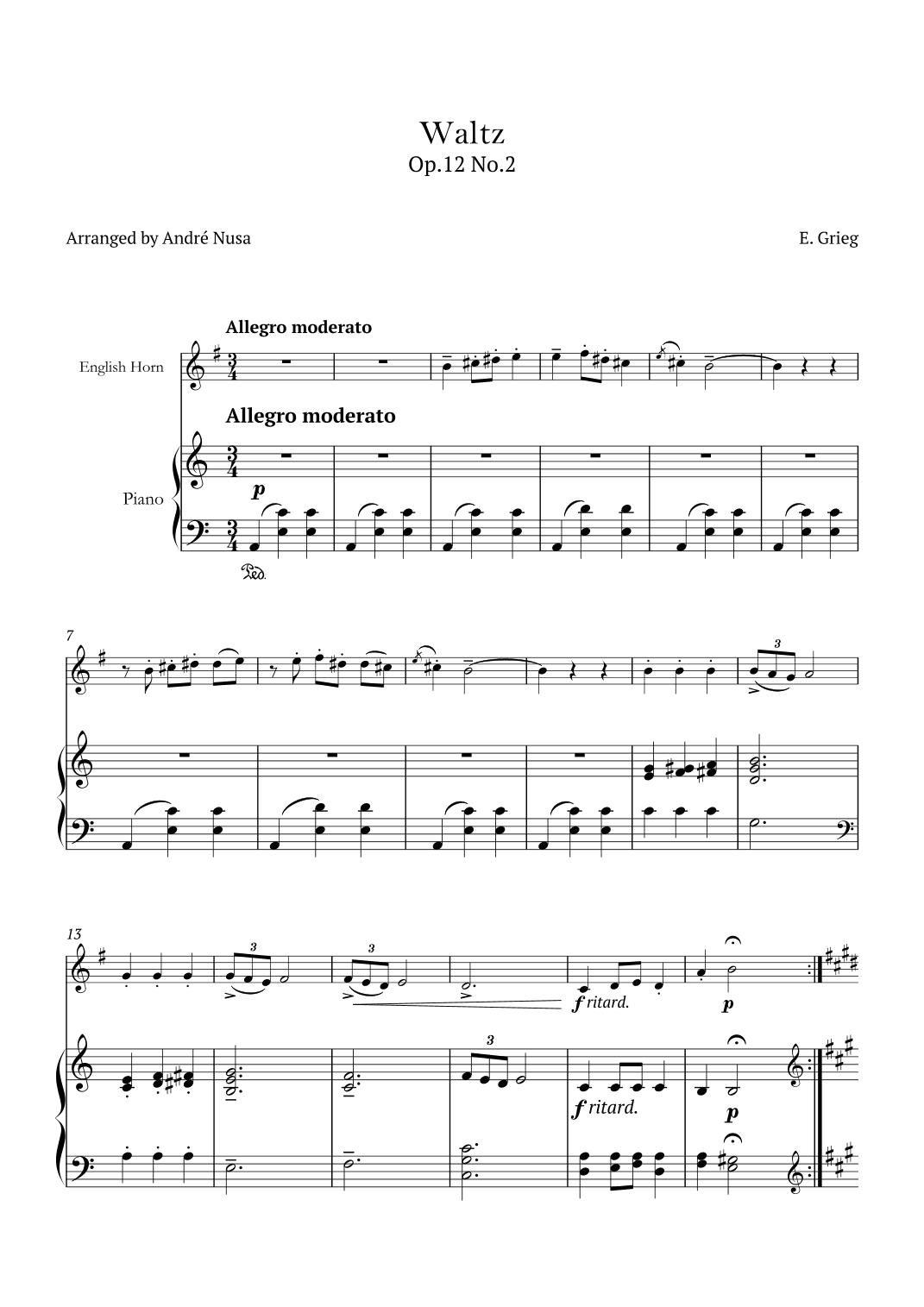 Lyric Pieces Op.12 No.3 (arr. André Nusa)