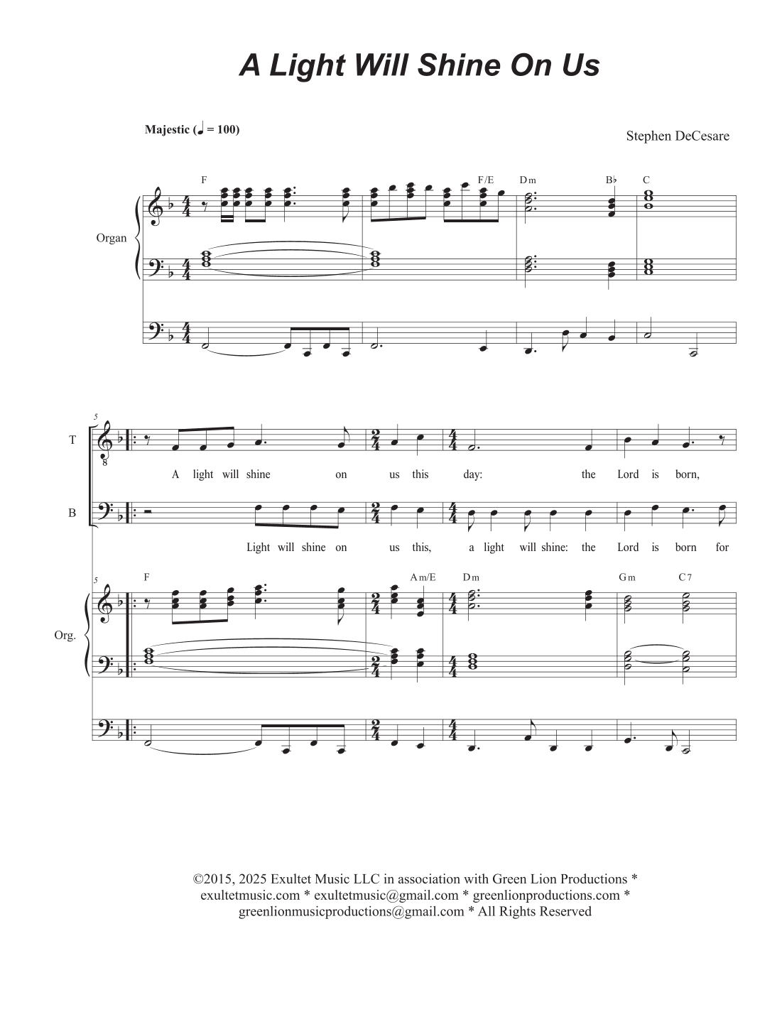 A Light Will Shine On Us (2-part choir - (TB)