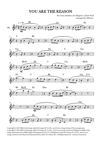 You Are The Reason (arr. Milanov)