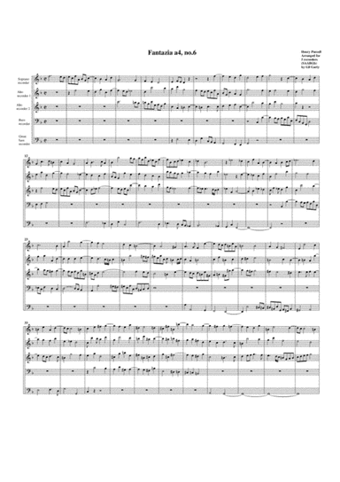 Fantazia no.6 (arrangement for 5 recorders  (SAABgB)) (arr. Gil Garty)