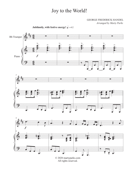 Joy to the World! (Trumpet-Piano) (arr. Marty Parks)
